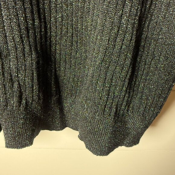 Baxter Wells Women's Black Metallic XL Short Sleeve Sweater - Picture 5 of 6